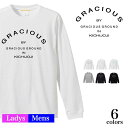 \お得なクーポン配布中/【メール便 送料無料】GRACIOUS GROUND ロゴ Tシャツ 長袖 袖リブ ブランド パロディ 長袖 メンズ レディース お友達...