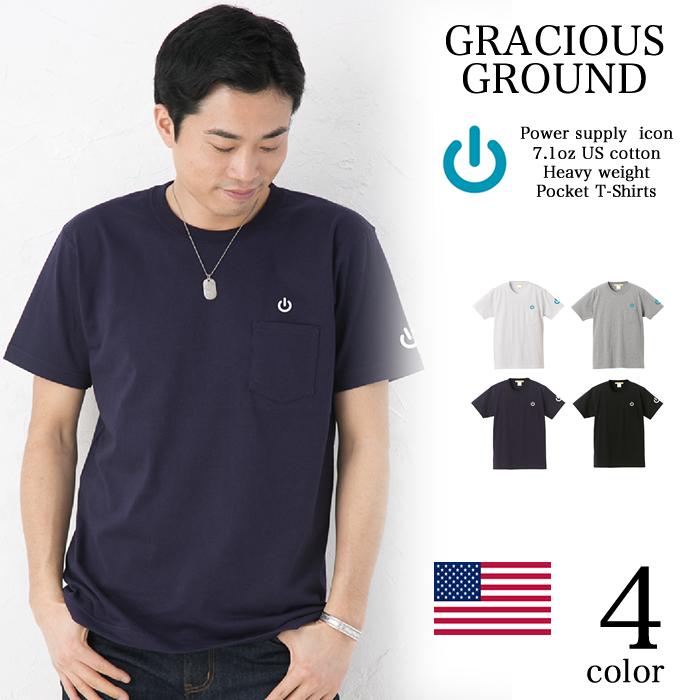 楽天【Tシャツ専門店】GRACIOUS GROUND＼お得なクーポン配布中／【メール便　送料無料】ポケット ワンポイント 電源 アイコン Tシャツ やる気スイッチ 半袖 厚手 USコットン使用 チャンピオン メンズ レディース ペアルック カジュアル ストリート コットン 誕生日 クリスマス プレゼント