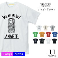 アマビエ 疫病退散 コロナ 感染防止 祈願 Tシャツ 半袖 メンズ レディース お友達 兄弟 姉妹 お揃い カップル 夫 ペアルック 誕生日 ギフト