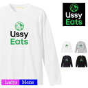 ＼お得なクーポン配布中／ウッシー イーツ ロゴ Tシャツ 長袖 USSY EAS メンズ レディース お友達 兄弟 お揃い カップル 夫婦 ペアルック おもしろ 牛 ウシ カジュアル ストリート コットン 誕生日 クリスマス プレゼント