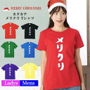 ＼お得なクーポン配布中／【メール便 送料無料】メリクリ カタカナ Tシャツ 文字 クリスマス メンズ レディース お友達 兄弟 お揃い カップル 夫婦 ペアルック 半袖 衣装 仮装 コスプレ サンタクロース おもしろ パロディ 5.6オンス クリスマスtシャツ