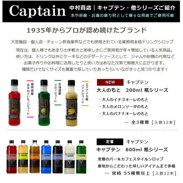 【キャプテン】メロン パック 1000ml 希釈用ドリンクシロップ 2