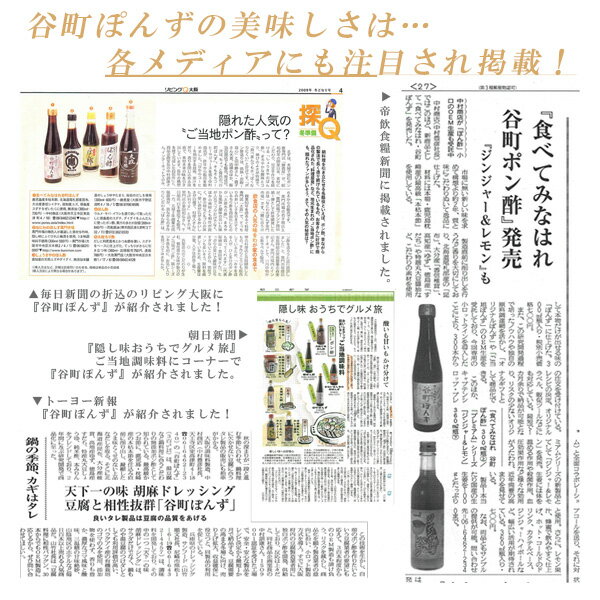 [中村商店]無添加 食べてみなはれ谷町ぽんず 250ml 3