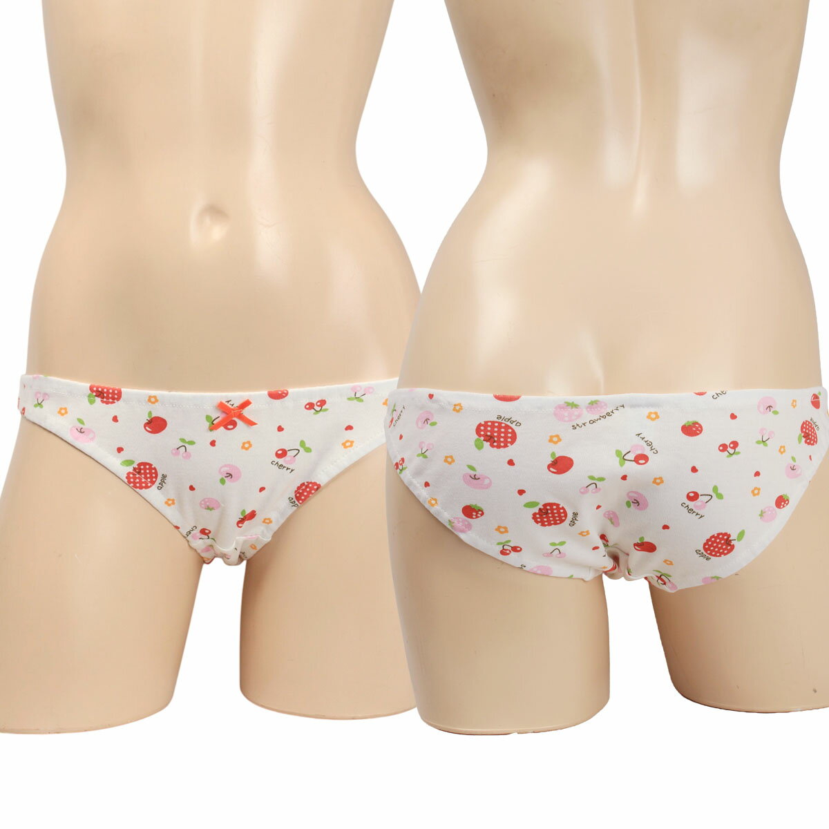 レディース フルーツプリント スムースニット ローライズ インゴム ショーツ 2506n
