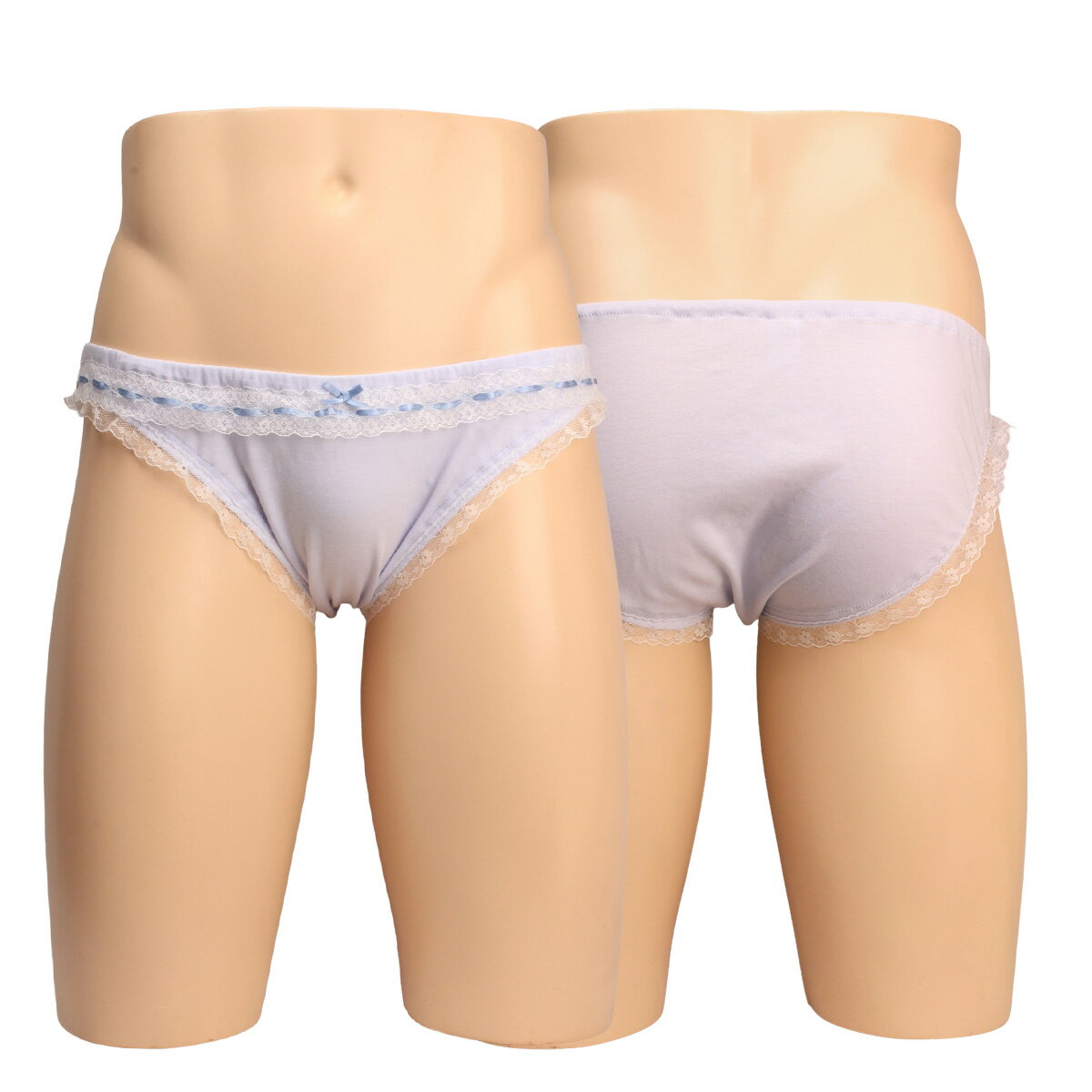 メンズ はしごレース フェザースムースニット インゴム 綿 ショーツ パンティ ビキニ 男性 下着 インナー かわいい パンツ 2306n
