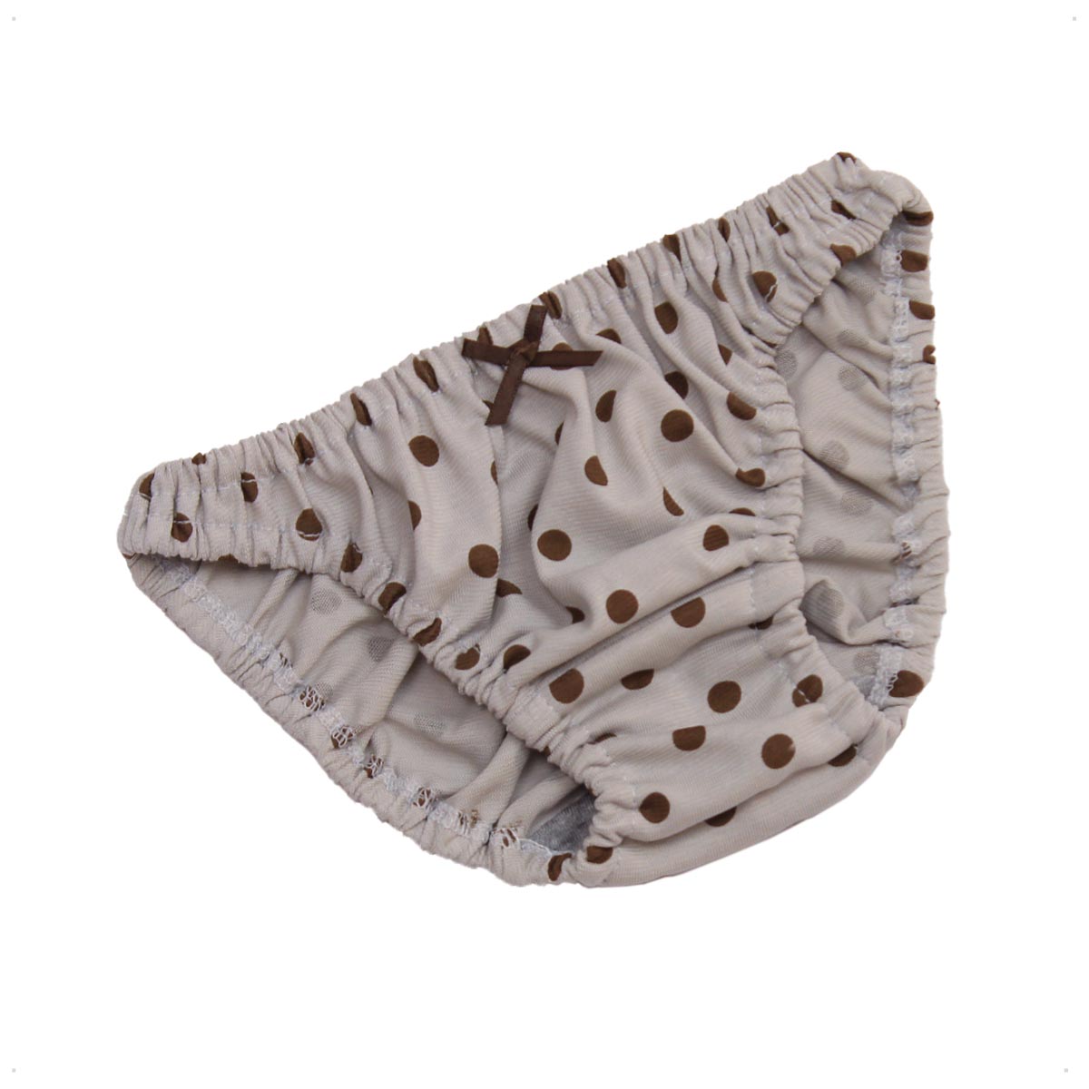 【2410新作】レディース チョコレートドット 強撚天竺ニット 水玉 グレージュ スキャンティー ローライズ インゴム かわいい 小さいパンティー 【当店オススメ】2410n