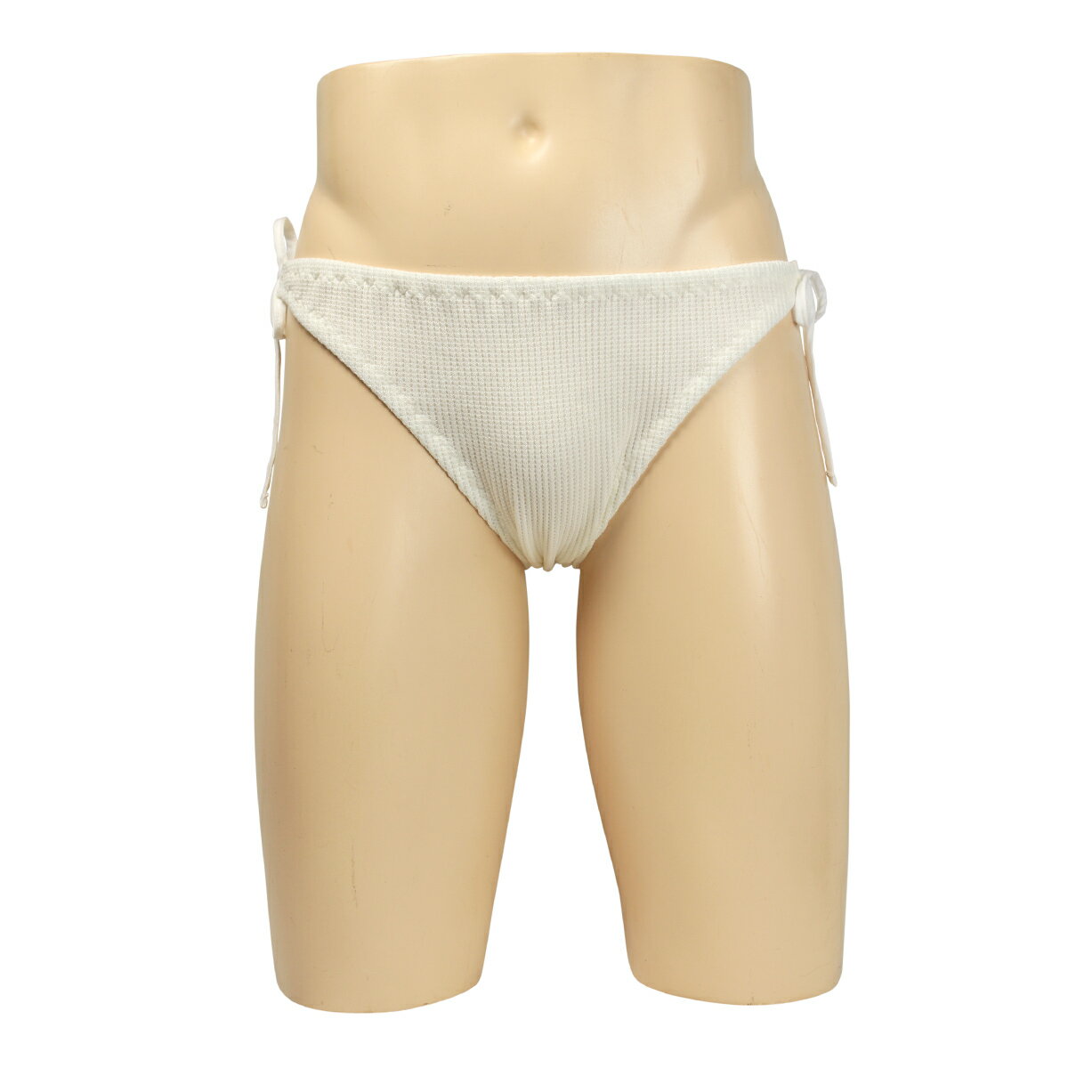 メンズ 横ひも 鬼ワッフルニット 厚手 ローライズ ビキニ ショーツ パンティ 男性 ...
