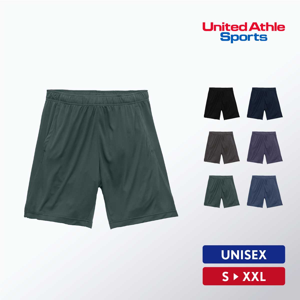 ハーフパンツ メンズ スポーツ ドライ 吸汗速乾 無地 S M L XL XXL カジュアル シンプル ランニング トレーニング バスケ テニス 部屋着 ルームウェア ポリエステル 春 夏 秋 冬 UnitedAthle ユナイテッドアスレ ドライスムース リサイクルポリエステルショーツ 5702-01