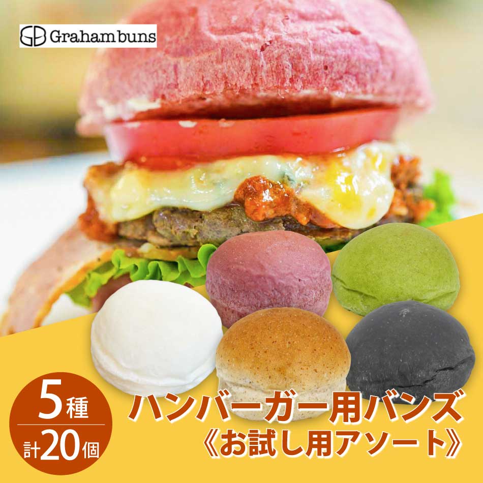 ハンバーガー用バンズ お試し アソート 5種 計20個 【冷凍出荷】 業務用 イベント ハンバーガー パン 冷凍 バンズ ハンバーグ パティ パーティ 催し物 大量 大容量 お得用 カフェ 企画 レストラン