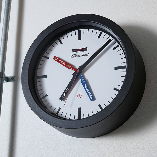 掛け時計 Terminal-wall clock ターミナルウォールクロック 壁掛け時計 アナログ ナチュラル 北欧 おしゃれ かわいい 新築祝い ギフト スイーブムーブメント 電池式 直径35cm スチール アメリカン ミッドセンチュリー ビンテージ