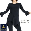 社交ダンス トップス 社交ダンス衣装 練習着 レッスンウェア 黒 ブラック ズデンカ アルコ アシンメトリーヘム・チュニック Zdenka Arko モダン ラ...