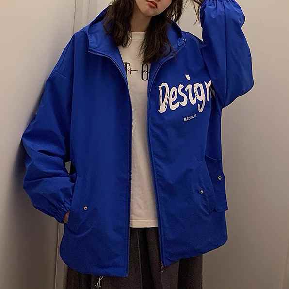 メンズ レディース ジャケット パーカー ブルゾン アウター 上着 長袖 ドロップショルダー オーバーサイズ ストリート カジュアル おしゃれ かっこいい ラフ メンズライク ボーイッシュ スポーティー ルーズ アメリカン アクティブ ロゴ 春 秋 ペア 男女兼用 カップル