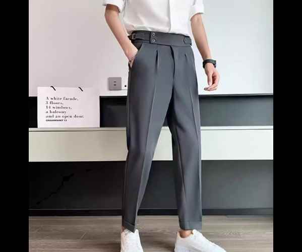 樂天商城 - メンズ 男性用 パンツ ボトムス スーツ スラックス 9分丈 アンクル丈 フルレングス ストレート スマート ポケット ハイウエスト センターライン センタープレス 薄手 シンプル カジュアル 上品 おしゃれ かっこいい こなれ感 個性的 クール エレガント モダン
