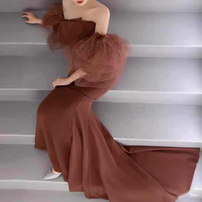 フィッシュテール ドレス ワンピース ウェディング パーティー 結婚式 二次会 披露宴 演奏会 発表会 ステージ 舞台 衣装 演劇 ロング オフショル スリム 細身 Aライン イブニング レース ハイウエスト 編み込み 可愛い きれいめ シンプル 大人可愛い 上品 おしゃれ