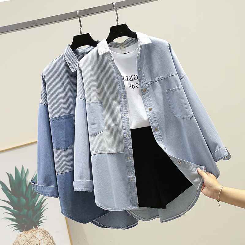 樂天商城 - レディース トップス シャツ デニムシャツ 長袖 ドロップショルダー 襟付き 切り替え ポケット 前開き アシンメトリー 切り替えデザイン デニム シンプル カジュアル おしゃれ かっこいい こなれ感 ラフ メンズライク マニッシュ 主役級 存在感 抜け感 ナチュラル 無地