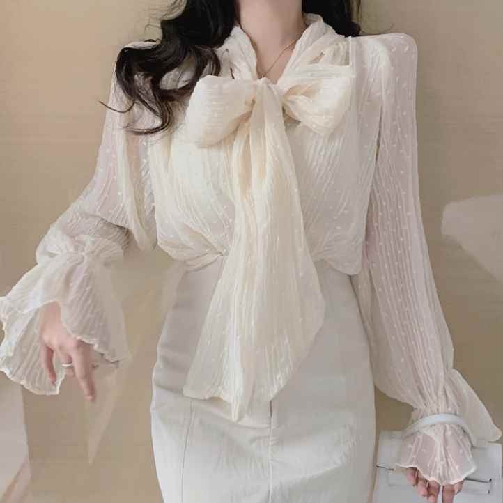 レディーストップスシャツブラウス半...