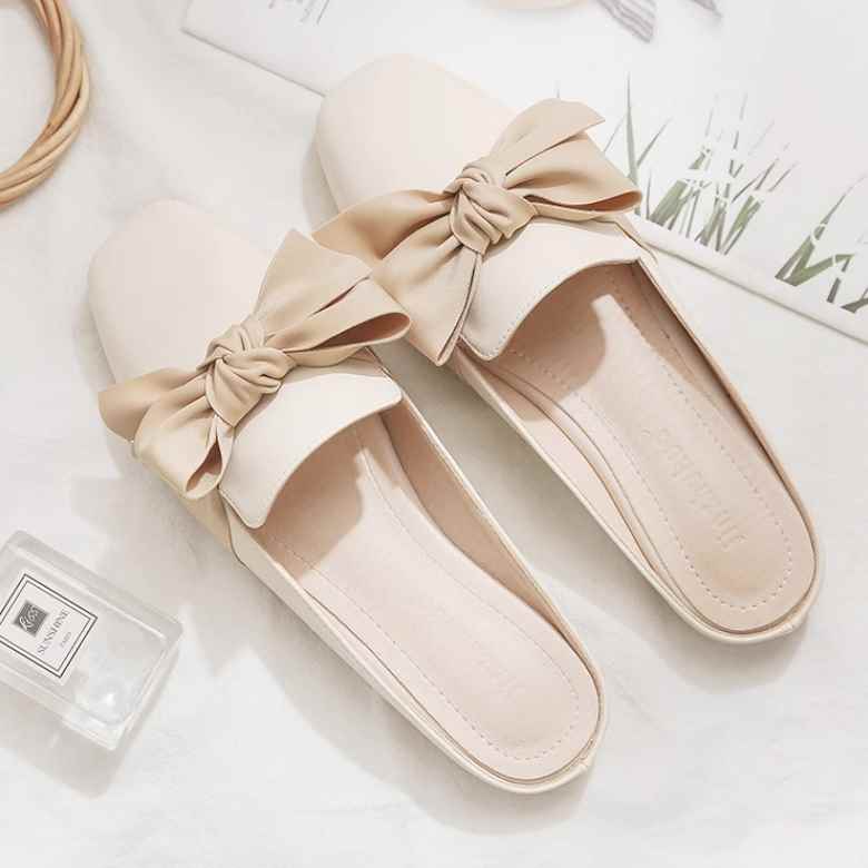 レディース サンダル フラットシューズ ぺたんこシューズ フラット ぺたんこ リボン 柔らかい スウェード レザー かわいい 大人可愛い きれいめ シンプル カジュアル 上品 おしゃれ レトロ エレガント ラブリー キュート ラフ 主役級 存在感 こなれ感 とろみ感 抜け感(4)