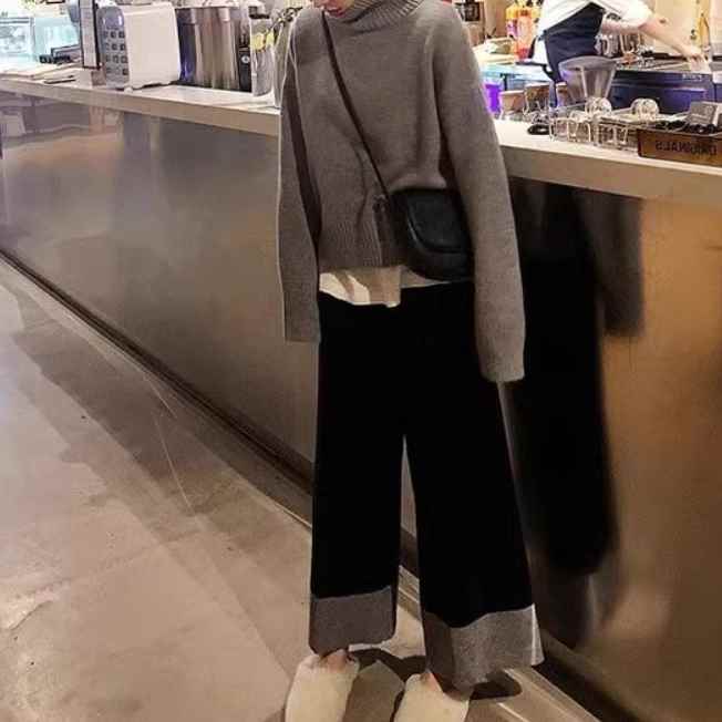 2点セット レディース トップス パンツ ボトムス ニット セーター プルオーバー セットアップ ロングパ..