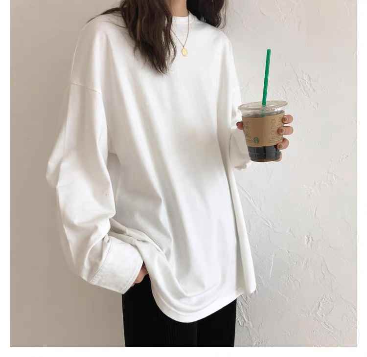 樂天商城 - レディース トップス ロンT 長袖 Uネック ラウンドネック ストリート かわいい 大人可愛い きれいめ シンプル カジュアル おしゃれ かっこいい こなれ感 ラフ メンズライク マニッシュ ボーイッシュ スポーティー ルーズ 抜け感 ベーシック アメリカン アクティブ