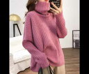 レディース トップス ニット セーター プルオーバー ミドル丈 長袖 タートルネック ストレート 大人可愛い きれいめ シンプル カジュアル 上品 おしゃれ レトロ ガーリー クール エレガント キュート ナチュラル シック 優しい 穏やか 柔らかい 無地 秋 冬 デート
