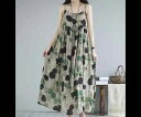レディース ワンピース プルオーバー キャミワンピース ロング マキシ 袖なし ノースリーブ ラウンドネック Aライン フェミニン 切り替えデザイン リネン コットン かわいい 大人可愛い きれいめ カジュアル 上品 おしゃれ レトロ ラフ ガーリー ルーズ 存在感 キュート