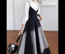レディース ワンピース キャミワンピース ミモレ ロング 袖なし ノースリーブ Vネック フレア フェミニン ウエストマーク バックリボン かわいい 大人可愛い きれいめ シンプル 上品 おしゃれ レトロ ガーリー エレガント キュート ラグジュアリー クラシカル(4)