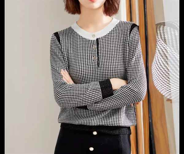 レディース トップス ニット セーター プルオーバー ミドル丈 長袖 ラウンドネック フェミニン 異国風 ..