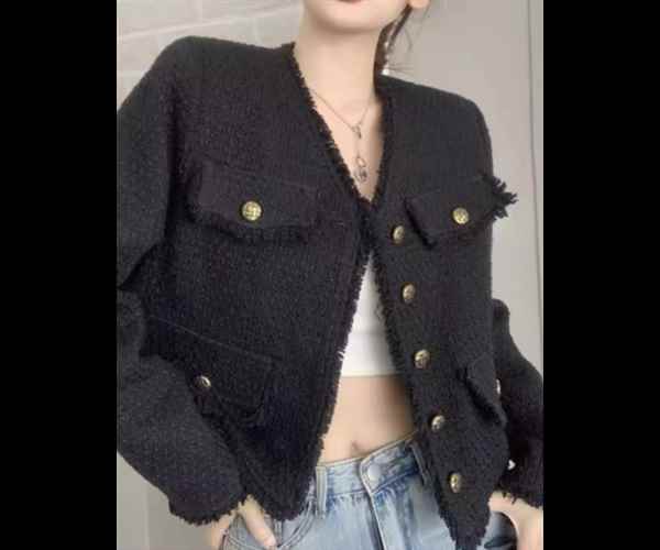 レディース ジャケット カーディガン コート アウター 上着 ショート 長袖 Vネック ストレート フェミニン ウエスタン ボタン ツイード フリンジ 大人可愛い きれいめ シンプル カジュアル 上品 おしゃれ かっこいい レトロ こなれ感 ボーイッシュ ルーズ クール