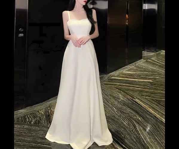 樂天商城 - レディース ドレス イブニングドレス ウエディングドレス ウェディング パーティー 結婚式 二次会 披露宴 ロング マキシ 袖なし ノースリーブ Vネック Iライン ウエストマーク バックリボン ハイウエスト プルオーバー 背中開き 可愛い きれいめ シンプル 大人可愛い