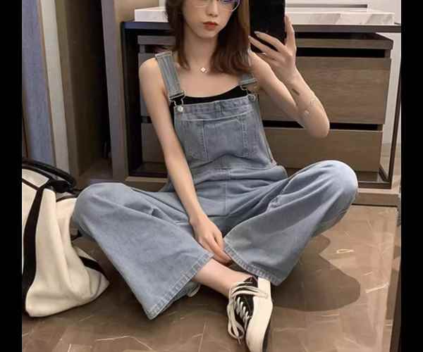 樂天商城 - レディース パンツ ボトムス オーバーオール フルレングス 袖なし ノースリーブ ワイド ファスナー ポケット ハイウエスト デニム ブルーデニム かわいい 大人可愛い シンプル カジュアル おしゃれ かっこいい レトロ こなれ感 ボーイッシュ ルーズ クール キュート