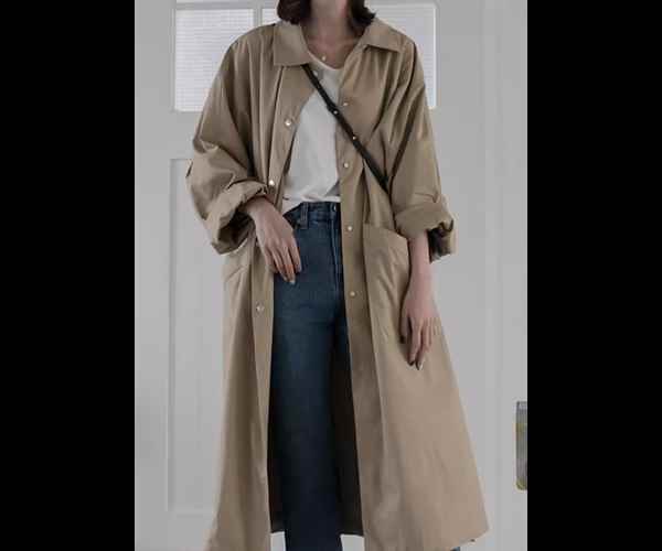 レディース トップス ジャケット シャツ コート アウター 上着 ウィンドブレーカー ロングコート ロング 長袖 襟付き ポロカラー ストレート ポケット ボタン 綿 コットン 大人可愛い きれいめ シンプル カジュアル おしゃれ かっこいい レトロ こなれ感 ボーイッシュ