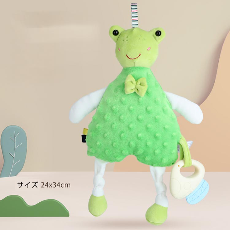 グラムールSELECT楽天市場店のタグ付きタオル 子供 ブランケット おもちゃ 赤ちゃん ベビー ぬいぐるみ タグ付き 洗える タオル よだれ拭き 歯固め付き 鈴付き お遊びタオル アニマルブランケット ハンカチタオル かわいい タオルハンカチ 玩具 視覚 聴覚｜アングル3