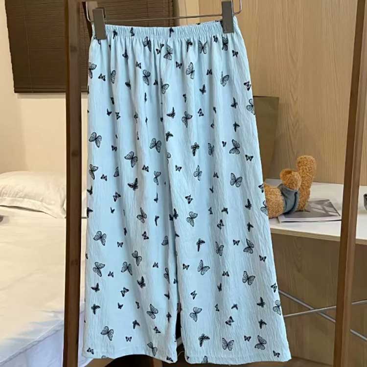 パンツ ステテコ 七分丈 部屋着 秋 寝巻き ルームパンツ カジュアル 春 夏 20代 可...