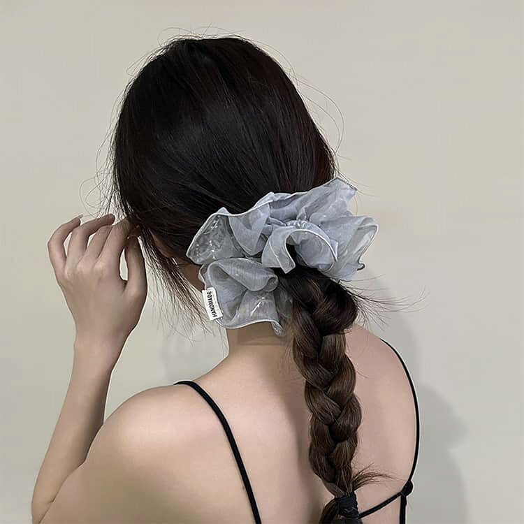 大きめ ビッグシュシュ シュシュ ヘアゴム ボリューム チュール ビッグシュシュ き...
