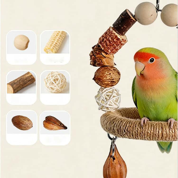 小鳥用 止まり木 鳥 おもちゃ インコ ブランコ バードトイ 麻縄 コットンロープ 天...
