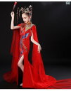 キッズ ドレス ワンピース 子供 女の子 フォーマル 発表会 結婚式 チャイナ風 中国風 衣装 レッド ブルー