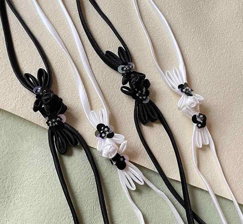 バックル チャイナボタン 手芸 中華 中国 衣装 ドレス レトロ ロング アクセサリー 白 黒 装飾