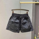 スウェット ハーフパンツ レディース ショート 短パン スポーツ リラックス ボトムス アメリカン ポケット ショーツ ツーリング 春夏 薄手 ワイド カジュアル ブラック