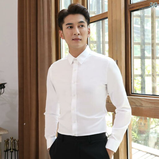 シャツ メンズ 長袖 ビジネス 無地 シンプル 結婚式 新郎 ウェディング 韓国 ホワイト ブラック グレー シャツ メンズ 長袖 ビジネス 無地 シンプル 結婚式 新郎 ウェディング 韓国 ホワイト ブラック グレー