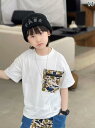 tシャツ キッズ 半袖 トップス 子供服 男の子 夏 迷彩 カモフラ ポケット ジッパー カジュアル ラウンドネック ゆったり ホワイト