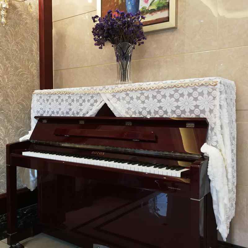 ピアノカバー 防塵 保護 布 おしゃれ 装飾 レース シンプル モダン 家庭用 カーテン ホワイト インテリア