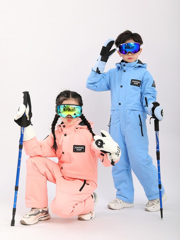 スノーボードウェア スキーウェア キッズ ジュニア 子供 防水 パンツ スーツ 男の子 女の子 ピンク ブルー イエロー