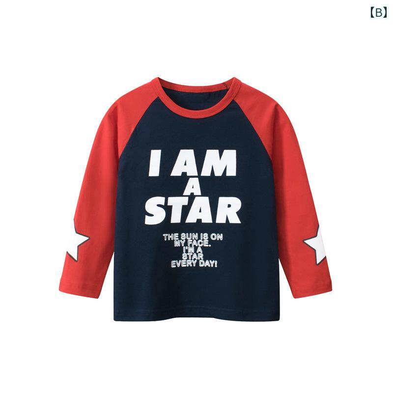 tシャツ キッズ 子供服 男の子 ロンT 綿 春秋 ラグラン 長袖 ラウンドネック ホワ...