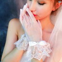 グローブ ショート 手袋 ウエディング 結婚式 ブライダル 花嫁 アクセサリー レース リボン 韓国 秋冬 透け感 ホワイト