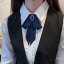 スカーフ リボン レディース ユニフォーム 制服 事務 接客 受付 オフィス 蝶ネクタイ ヘアアクセサリー ネイビー ブルー ブラック