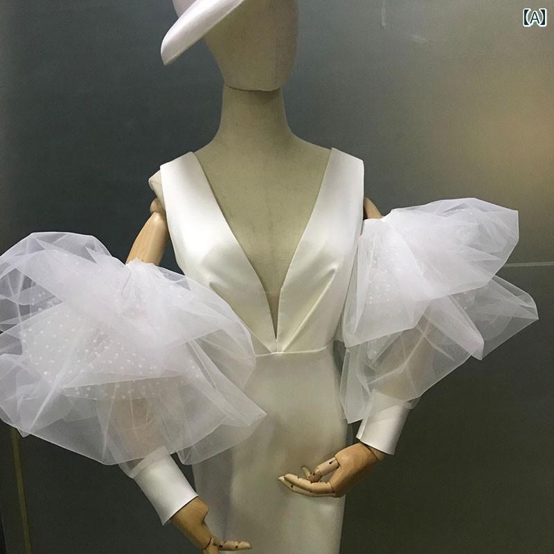 グローブ ロング 手袋 ウエディング 結婚式 ブライダル 花嫁 アクセサリー ドット 透け感 おしゃれ 黒 白