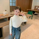 カットソー tシャツ キッズ 子供服 女の子 春秋 ハイネック 長袖 無地 パープル ブラック グレー インナー