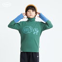 カットソー tシャツ キッズ 子供服 女の子 男の子 秋冬 長袖 タートルネック ボーダー グリーン グレー オレンジ ハイネック