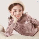 カットソー tシャツ キッズ 子供服 女の子 長袖 春秋 綿 タートルネック トップス ピンク パープル グレー ボーダー ハイネック