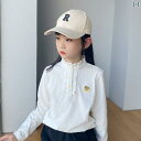 シャツ キッズ 子供服 女の子 長袖 綿 タートルネック モダン 春秋 トップス ホワイト ハイネック